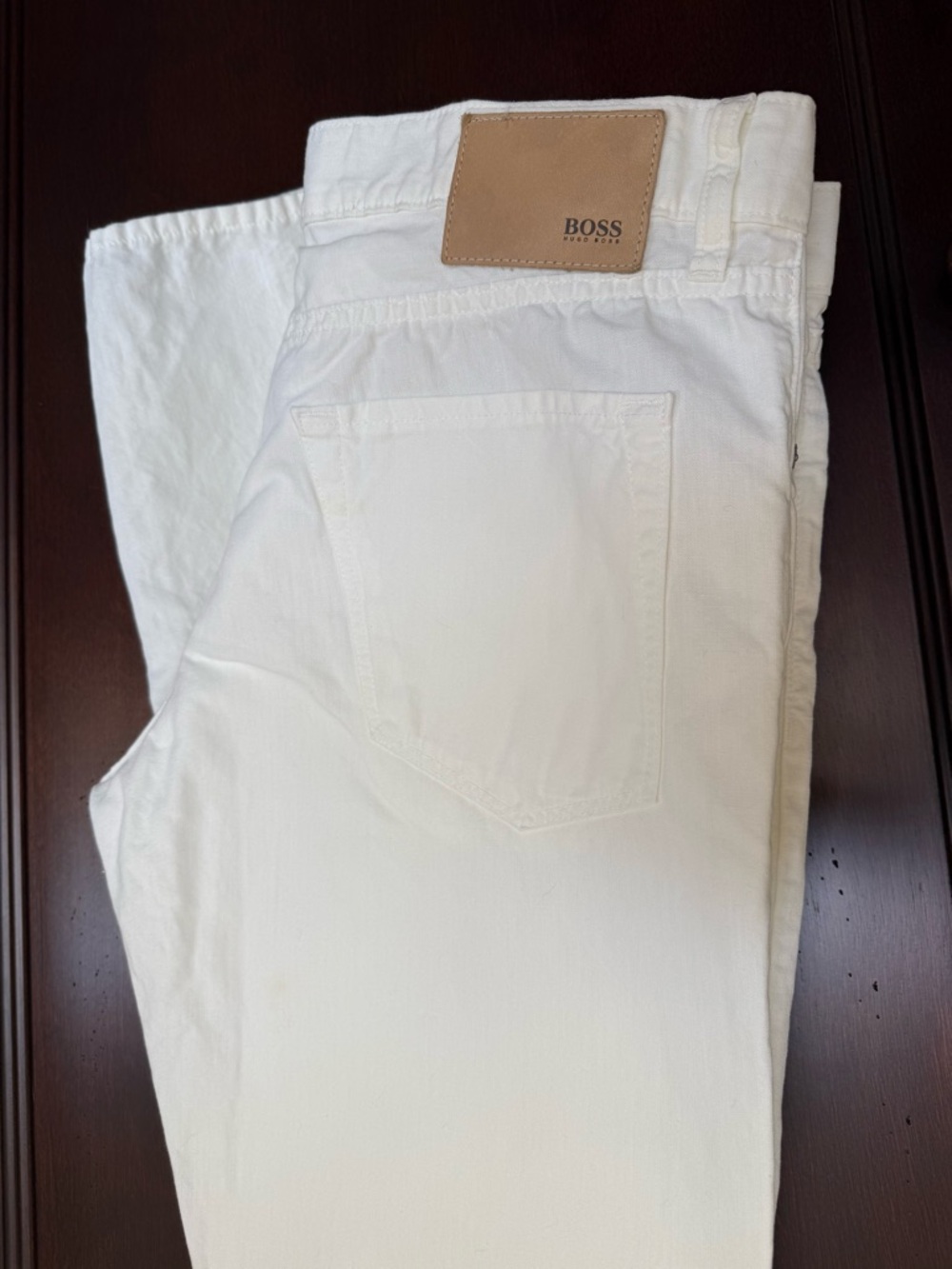 Hugo Boss linen cotton blend Maine fit in Open White